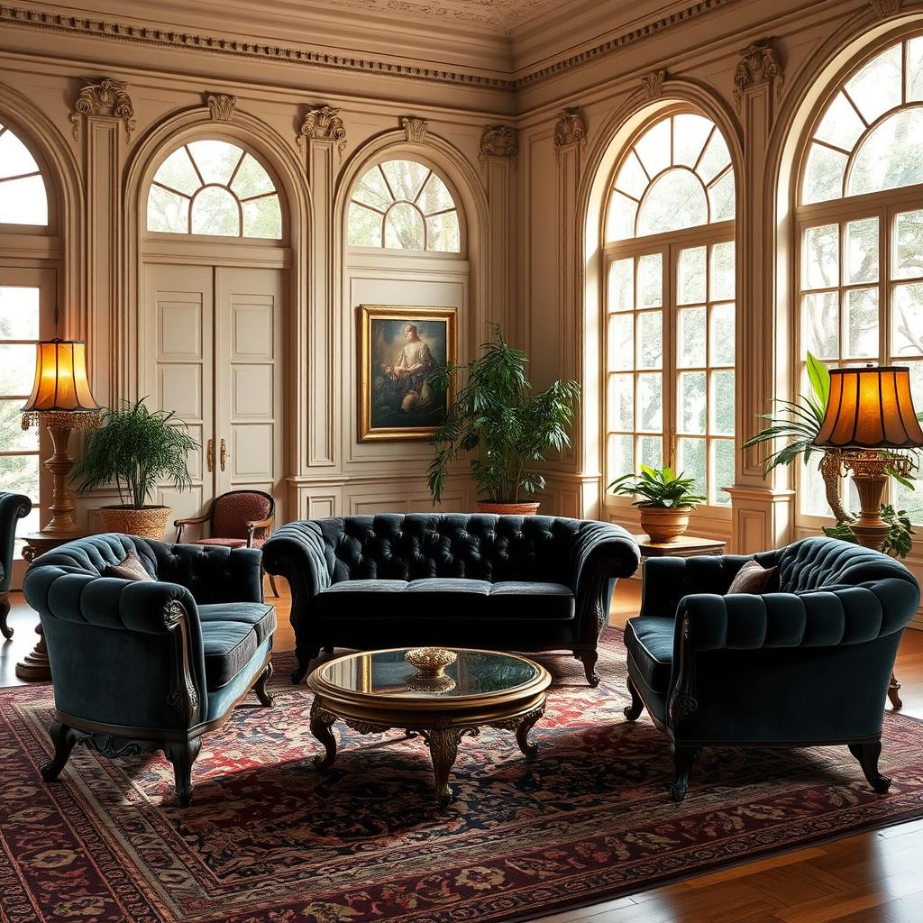 European-inspired designer sofa set