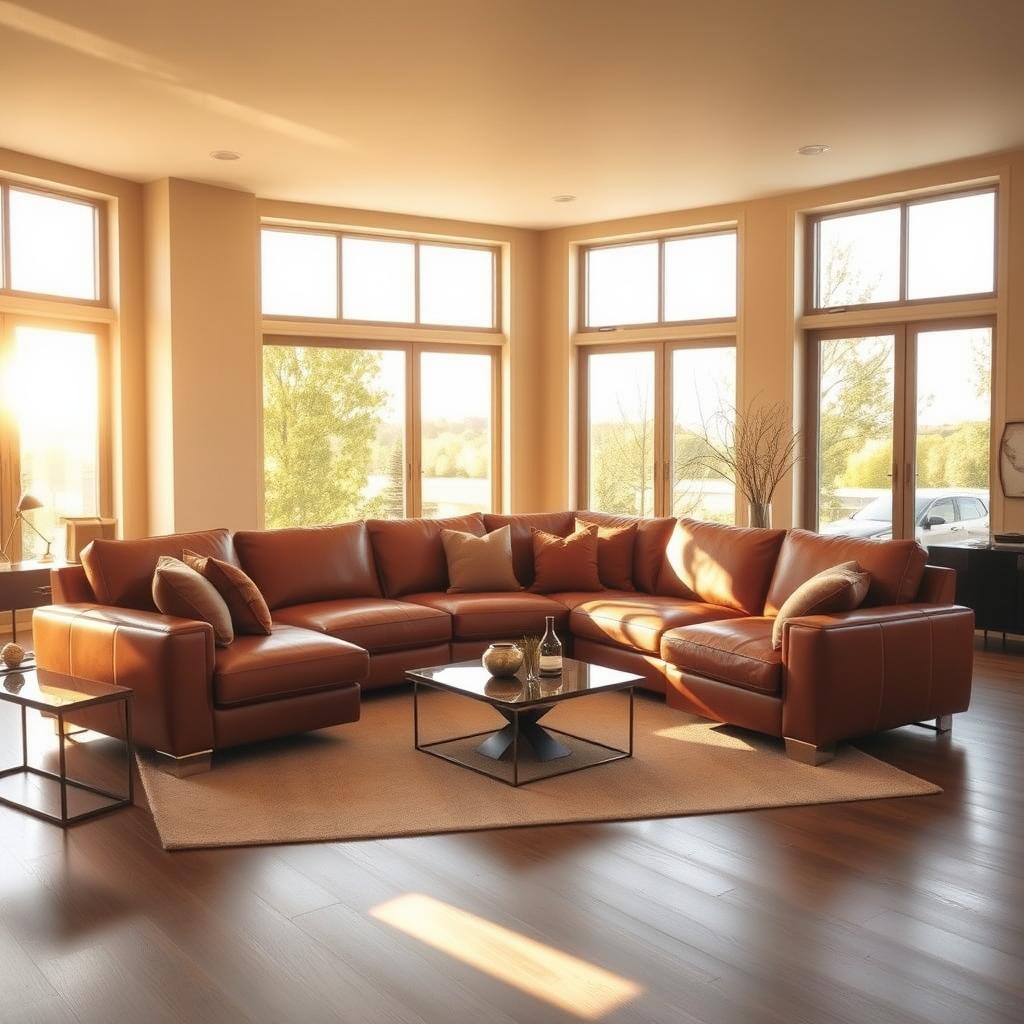 modern leather sectional
