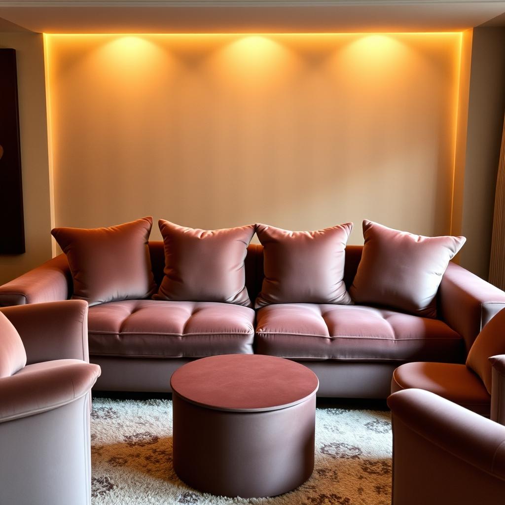 plush velvet sofa set