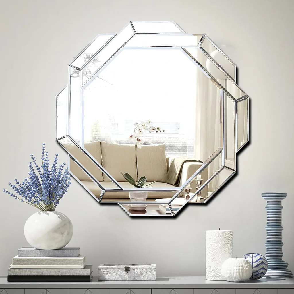 Hexagon Wall Mirror with LED